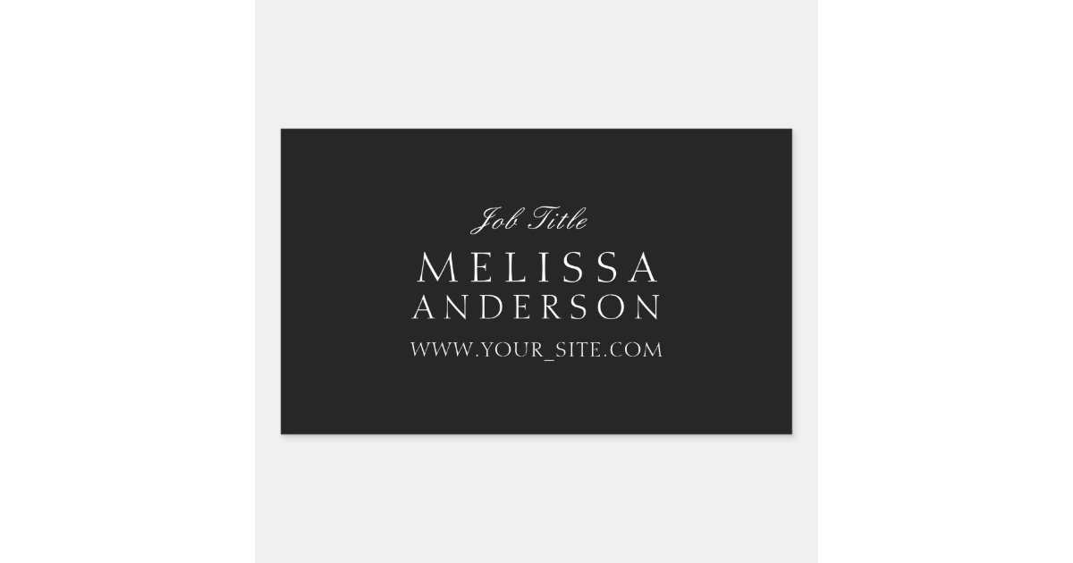 Professional Typography Elegant Black Rectangular Sticker | Zazzle