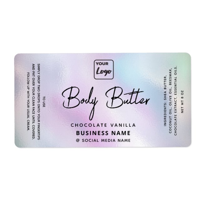 Professional typography holographic logo product l label (Front)