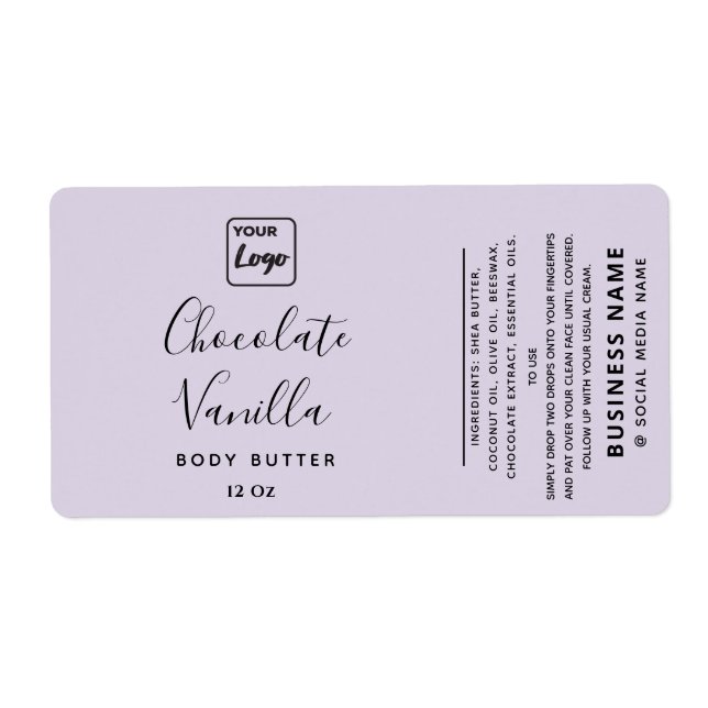 Professional typography lavender yourlogo product  label (Front)