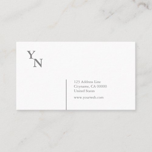 Professional Typography Layout Grey Business Card