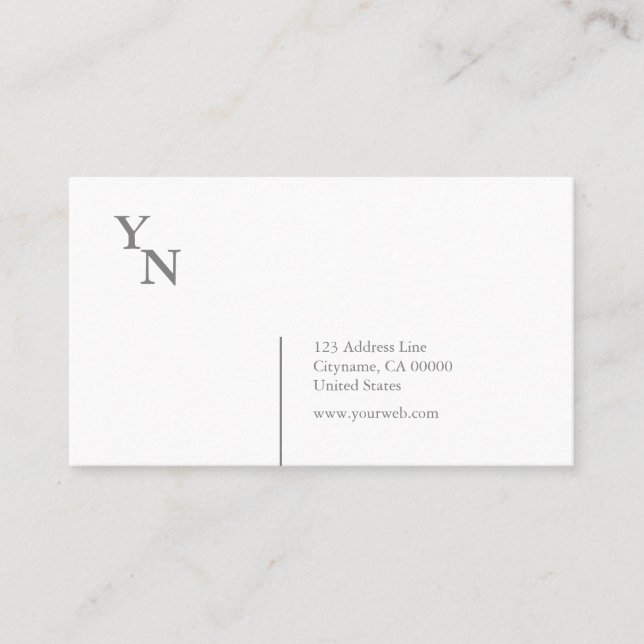 Professional Typography Layout Grey Business Card (Front)