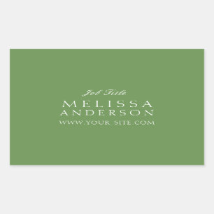 Professional Typography Moss Green Rectangular Sticker