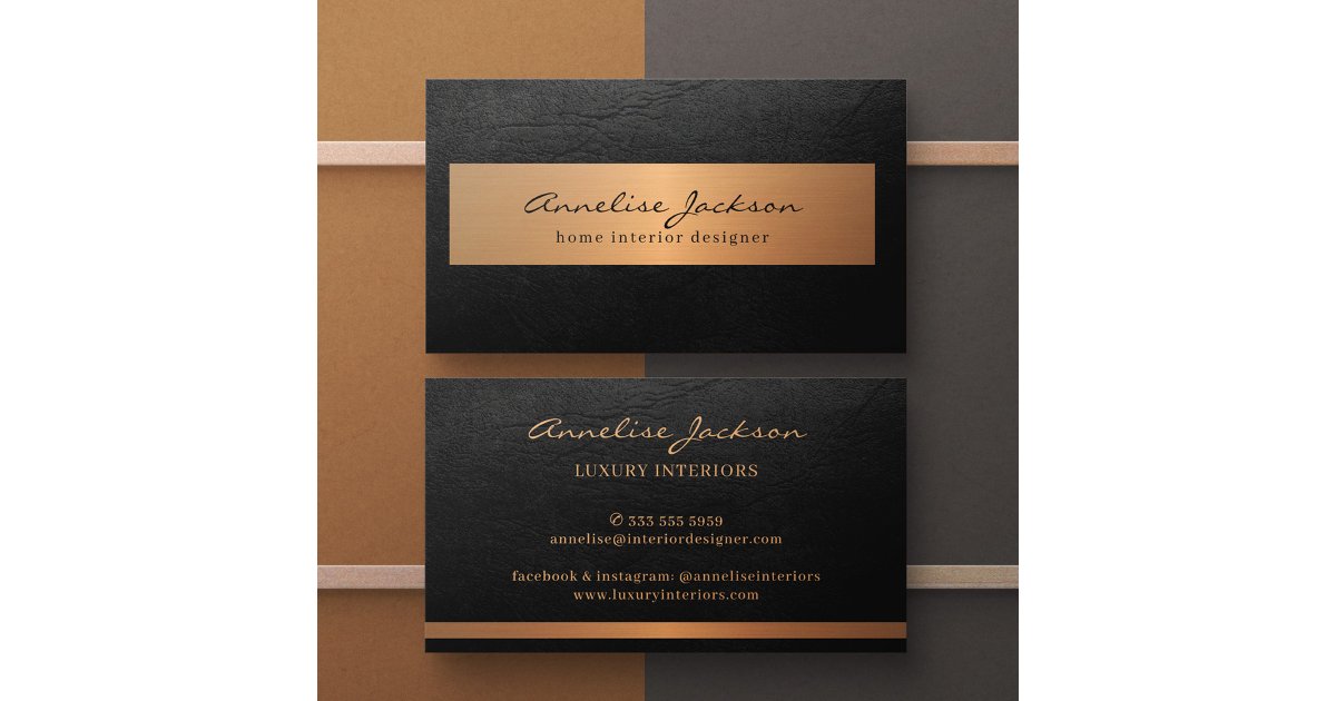Professional unique black gold modern elegant business card | Zazzle