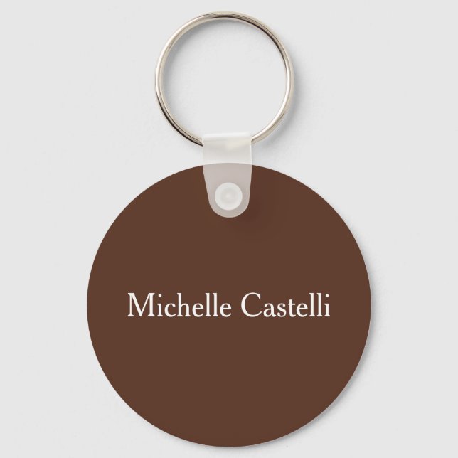 Professional Unique Classical Minimalist Brown Keychain (Front)