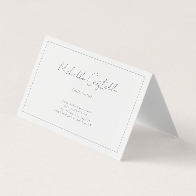 Professional Unique Classical Plain Black White Business Card (Front)