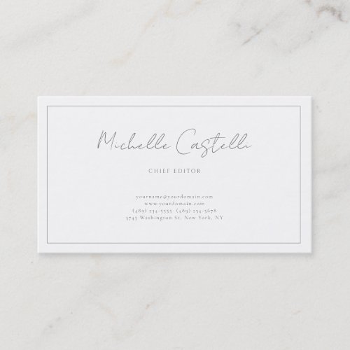 Professional Unique Classical Plain Black White Business Card