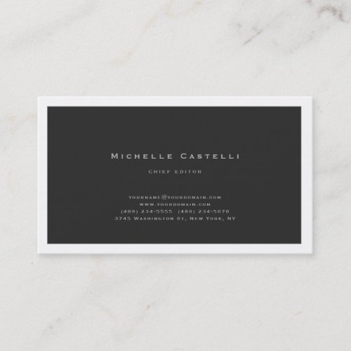 Professional Unique Classical Plain Black White Business Card