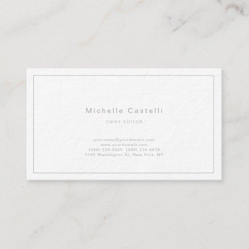 Professional Unique Classical Plain Black White Business Card