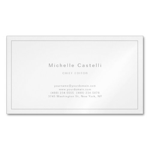 Professional Unique Classical Plain Black White Business Card Magnet