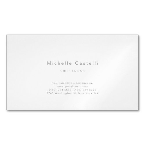 Professional Unique Classical Plain Black White Business Card Magnet