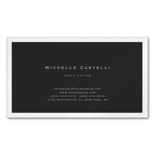 Professional Unique Classical Plain Black White Business Card Magnet