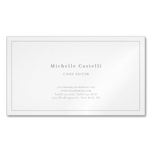 Professional Unique Classical Plain Black White Business Card Magnet