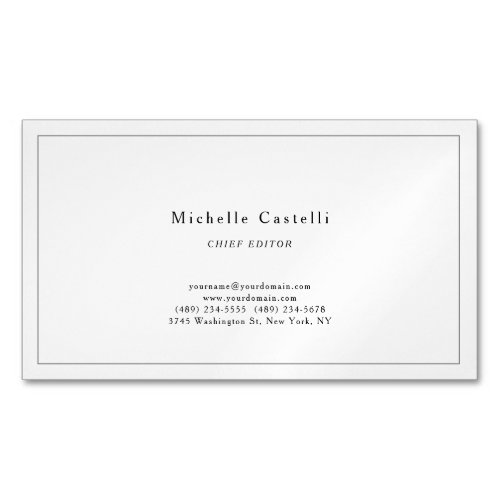 Professional Unique Classical Plain Black White Business Card Magnet