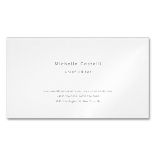 Professional Unique Classical Plain Black White Business Card Magnet