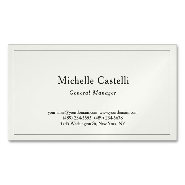 Professional Unique Classical Plain Business Card Magnet (Front)