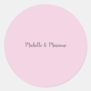 Professional Unique Classical Plain Couple Names Classic Round Sticker