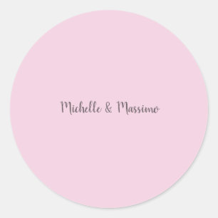 Professional Unique Classical Plain Couple Names Classic Round Sticker