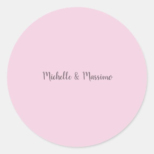 Professional Unique Classical Plain Couple Names Classic Round Sticker