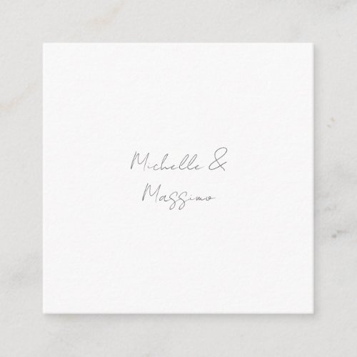 Professional Unique Classical Plain Couple Names Enclosure Card