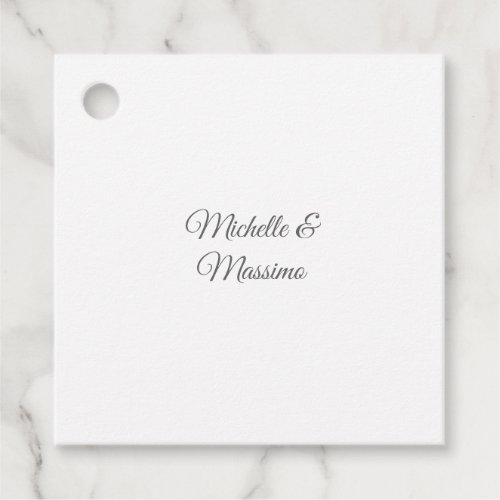 Professional Unique Classical Plain Couple Names Favor Tags