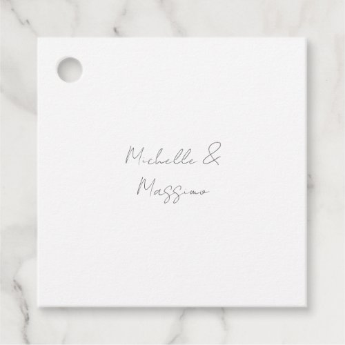 Professional Unique Classical Plain Couple Names Favor Tags