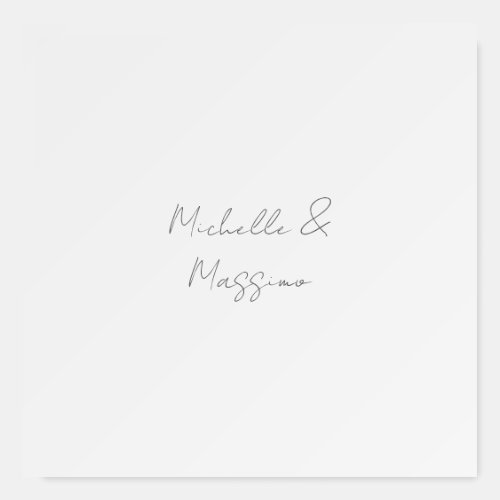 Professional Unique Classical Plain Couple Names Foam Board