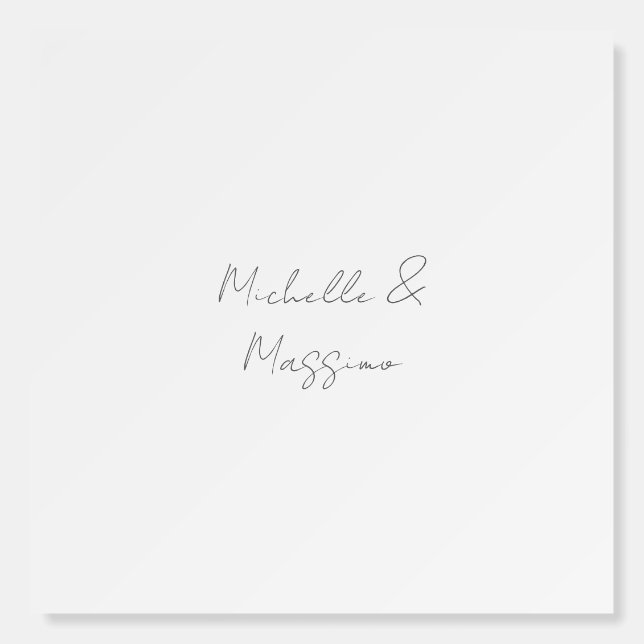Professional Unique Classical Plain Couple Names Foam Board (Front)