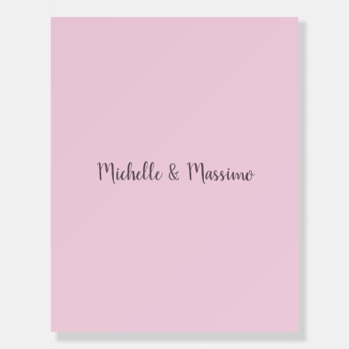 Professional Unique Classical Plain Couple Names Foam Board
