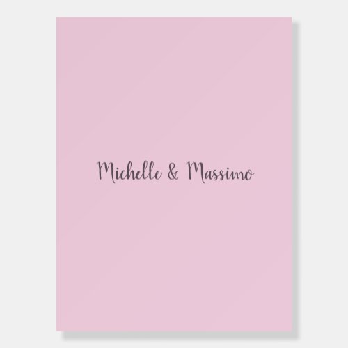 Professional Unique Classical Plain Couple Names Foam Board