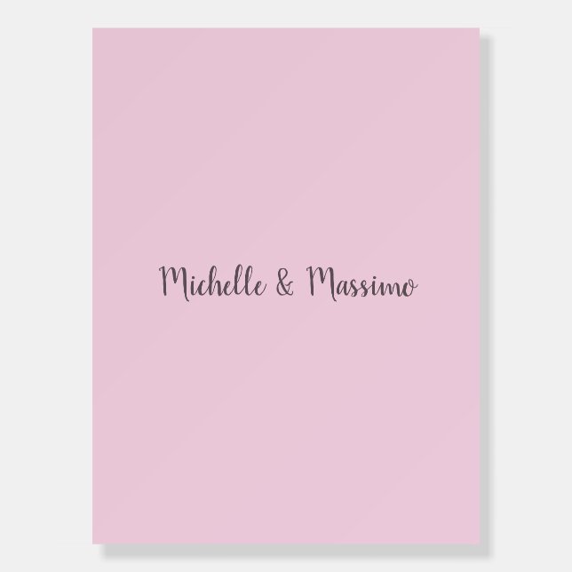 Professional Unique Classical Plain Couple Names Foam Board (Front)