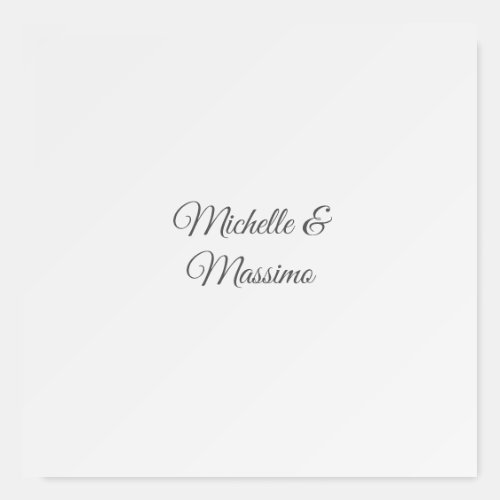Professional Unique Classical Plain Couple Names Foam Board