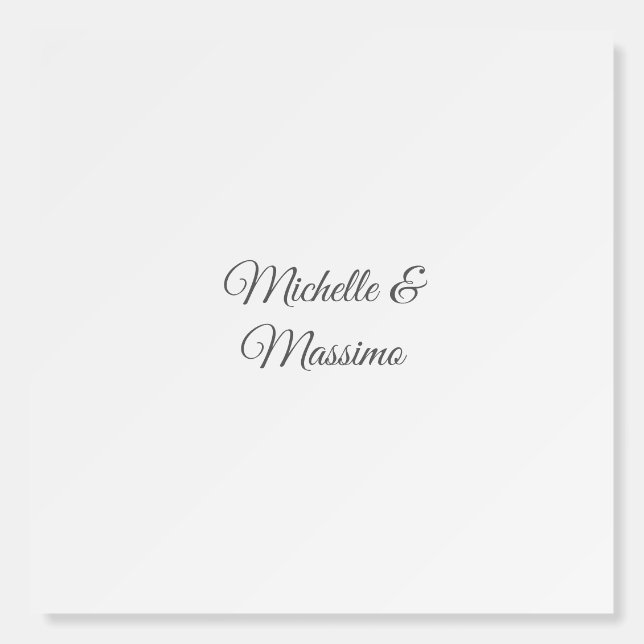Professional Unique Classical Plain Couple Names Foam Board (Front)