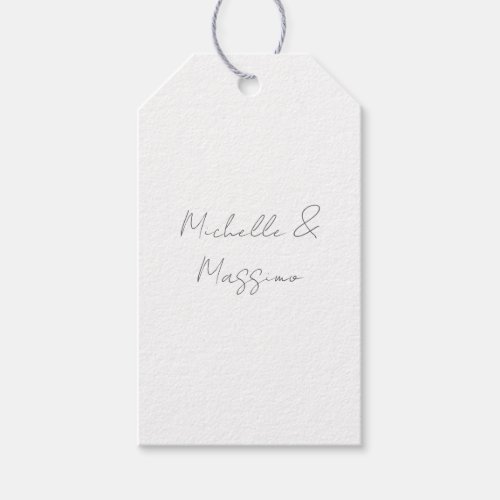 Professional Unique Classical Plain Couple Names Gift Tags