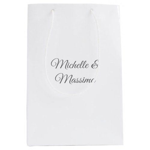 Professional Unique Classical Plain Couple Names Medium Gift Bag