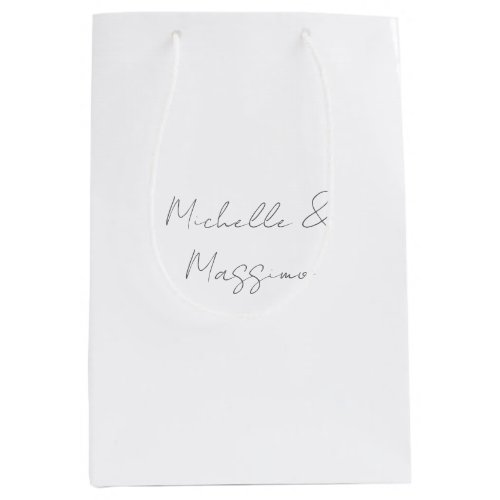 Professional Unique Classical Plain Couple Names Medium Gift Bag