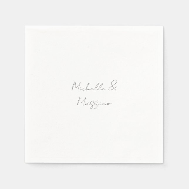 Professional Unique Classical Plain Couple Names Napkins (Front)