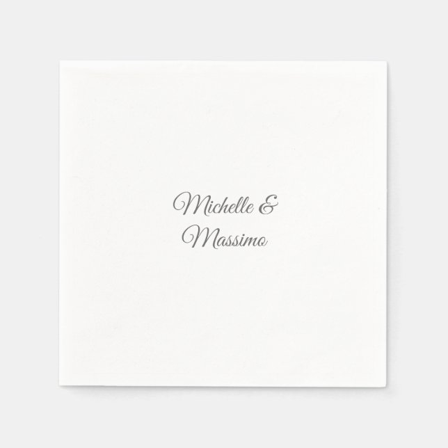 Professional Unique Classical Plain Couple Names Napkins (Front)
