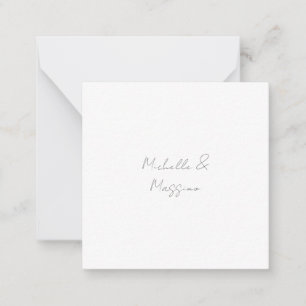 Professional Unique Classical Plain Couple Names Note Card