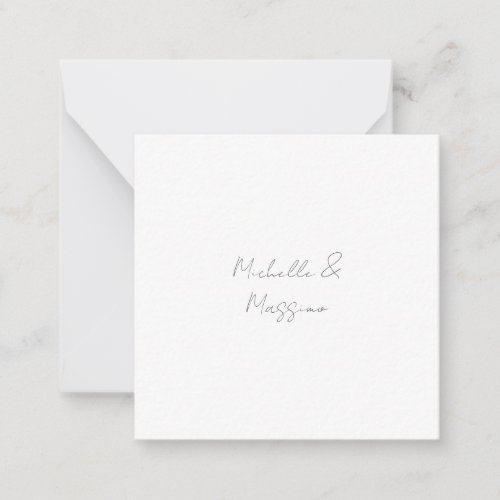 Professional Unique Classical Plain Couple Names Note Card