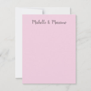 Professional Unique Classical Plain Couple Names Note Card