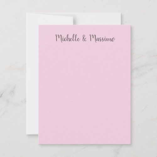 Professional Unique Classical Plain Couple Names Note Card