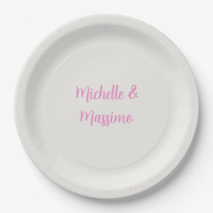 Professional Unique Classical Plain Couple Names Paper Plates