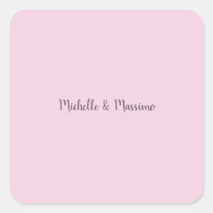 Professional Unique Classical Plain Couple Names Square Sticker
