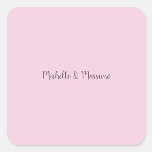 Professional Unique Classical Plain Couple Names Square Sticker