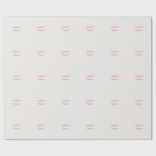 Professional Unique Classical Plain Couple Names Wrapping Paper