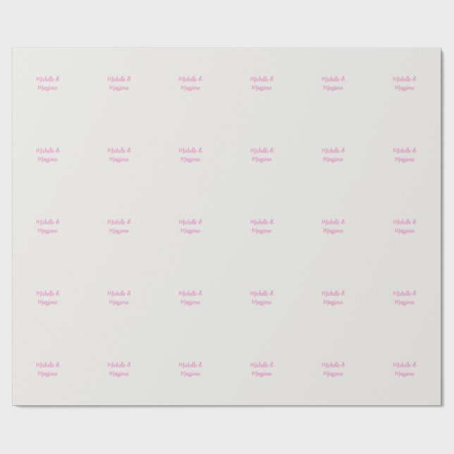 Professional Unique Classical Plain Couple Names Wrapping Paper (Flat)