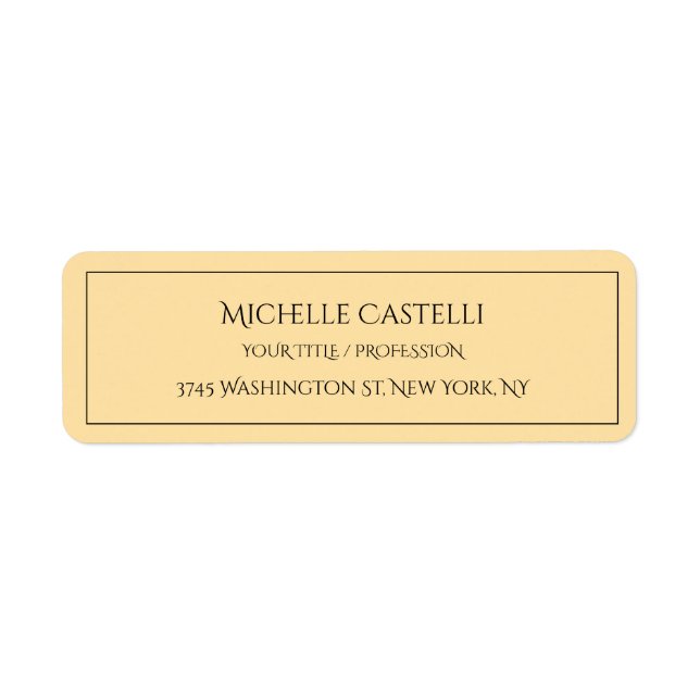 Professional Unique Classical Simple Beige Color Label (Front)