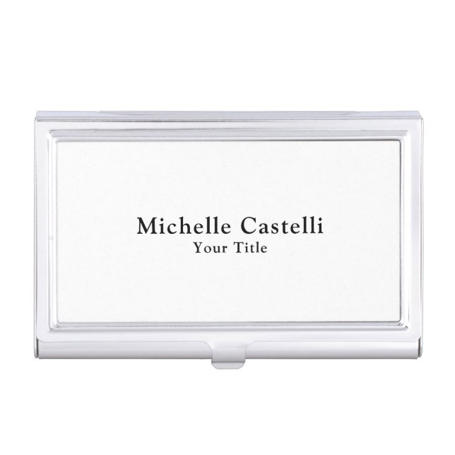 Professional Unique Classical Simple Black White Business Card Case (Front)