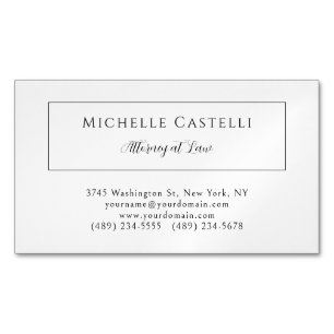Professional Unique Classical Simple Black & White Business Card Magnet