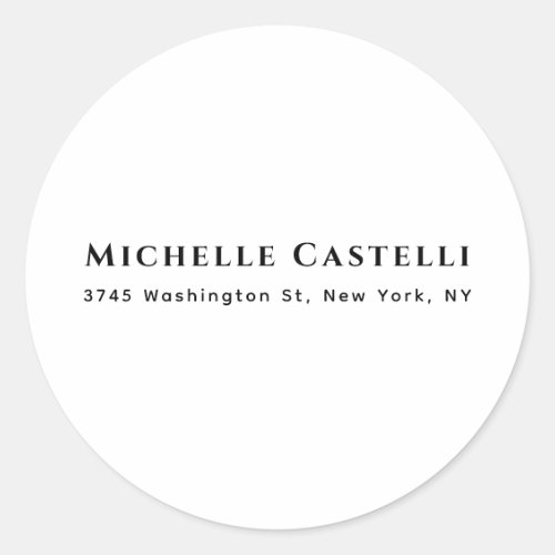 Professional Unique Classical Simple Black & White Classic Round Sticker